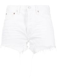 AGOLDE frayed-hem denim shorts - Bianco