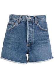 AGOLDE rolled-hem denim shorts - Blu