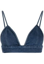 AGOLDE triangle-cup denim crop top - Blu