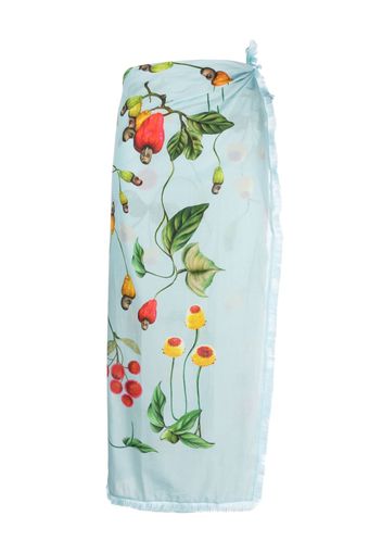 Agua By Agua Bendita floral-print sarong skirt - Blu