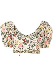 Agua By Agua Bendita floral-print cropped top - Toni neutri