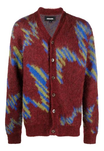 Ahluwalia Ongoye patterned intarsia-knit cardigan - Rosso