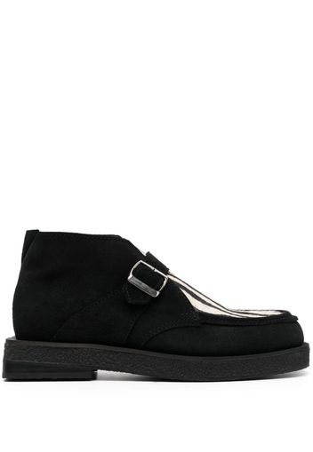 Ahluwalia Stivaletti Gangan 30mm in pelle - BLACK WHITE FUR BLACK SUEDE