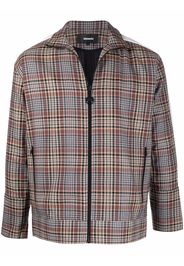 Ahluwalia check-print zipped jacket - Marrone