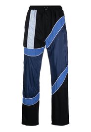 Ahluwalia colour-block stripe-detail trousers - Blu