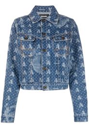 Ahluwalia logo-print organic cotton denim jacket - Blu