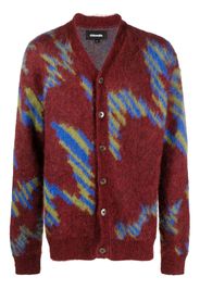 Ahluwalia Ongoye patterned intarsia-knit cardigan - Rosso