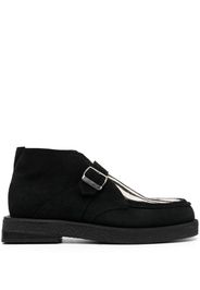 Ahluwalia Stivaletti Gangan 30mm in pelle - BLACK WHITE FUR BLACK SUEDE