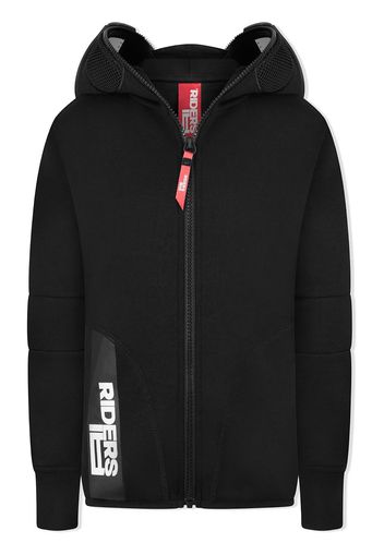 AI Riders On The Storm zipped lens hoodie - Nero