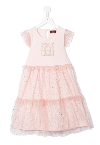 Aigner Kids Abito con logo - Rosa