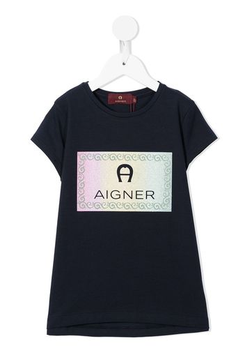 Aigner Kids T-shirt con stampa - Blu