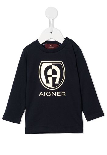 Aigner Kids T-shirt con stampa - Blu