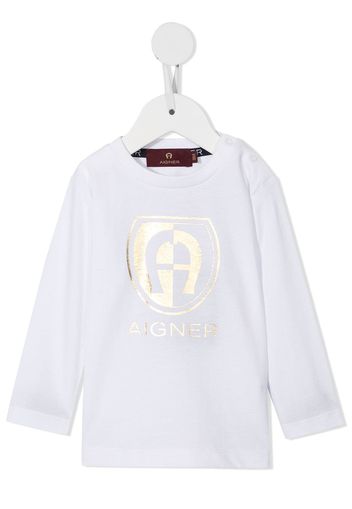 Aigner Kids T-shirt con stampa - Bianco