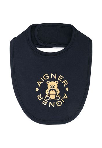 Aigner Kids logo-print bib - Blu