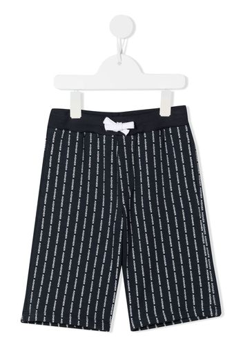 Aigner Kids logo-print cropped trousers - Blu