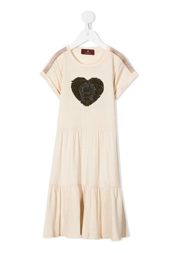 Aigner Kids sequinned logo maxi dress - Oro