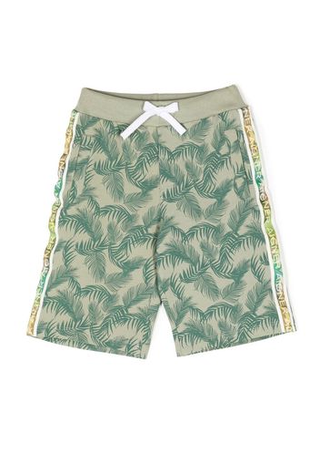 Aigner Kids all-over print cotton shorts - Verde