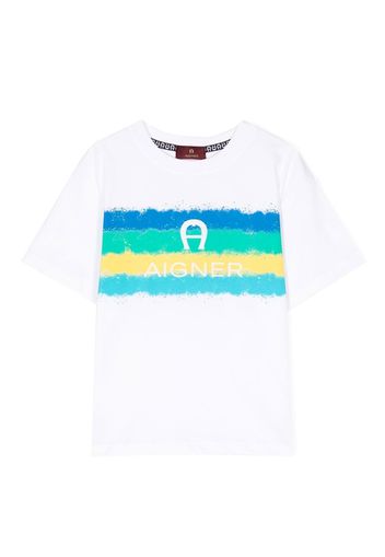 Aigner Kids logo-print cotton T-shirt - Bianco