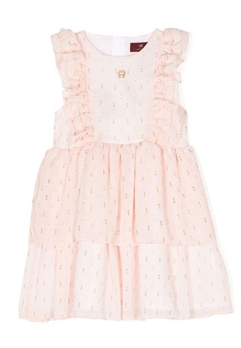 Aigner Kids ruffled sleeveless dress - Rosa