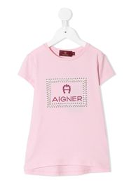 rhinestone-embellished logo T-shirt