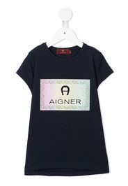 Aigner Kids T-shirt con stampa - Blu