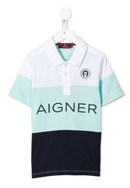 Aigner Kids Polo con stampa - Blu