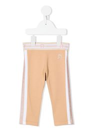 Aigner Kids logo-tape leggings - Marrone