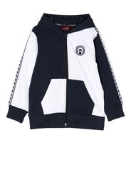 Aigner Kids colour-block zip-up hoodie - Blu