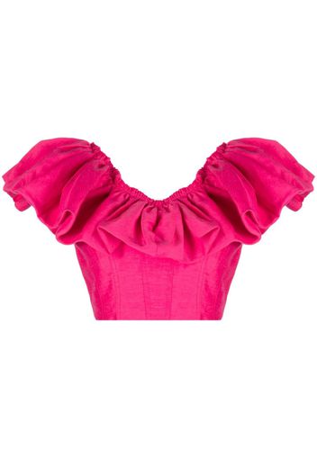 Aje Florence ruffled crop top - Rosa