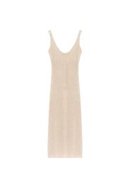 Akep V-neck crochet-knit midi dress - Toni neutri
