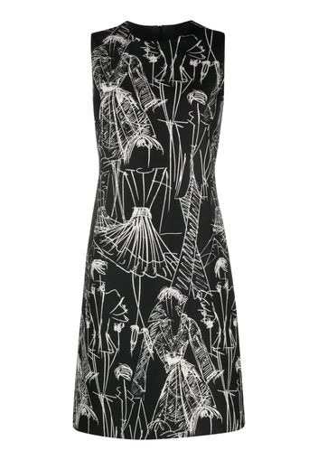 Akris Croquis-print sleeveless minidress - Nero