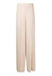 Akris side-slit layered silk trousers - Toni neutri