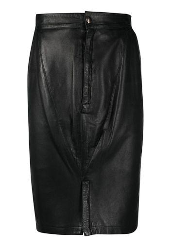 Alaïa Pre-Owned Gonna in pelle anni '80 - Nero