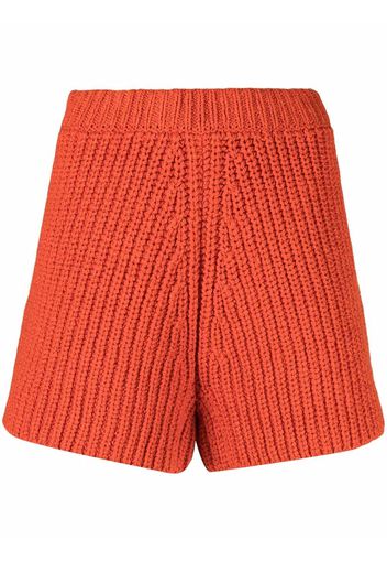 Alanui chunky-knit shorts - Arancione