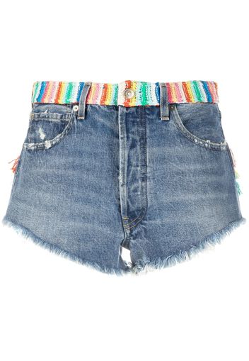 Alanui Over The Rainbow denim shorts - Blu