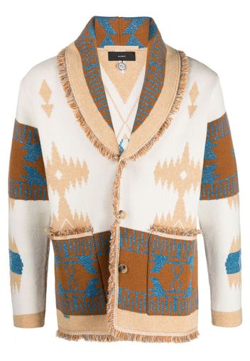 Alanui Icon jacquard knitted cardigan - Toni neutri