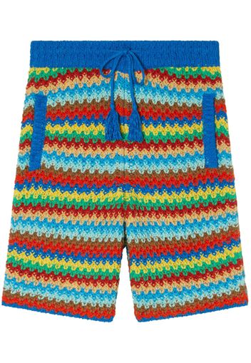 Alanui Over The Rainbow crochet-knit shorts - Blu