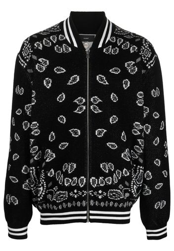 Alanui intarsia-knit zip-up bomber jacket - Nero