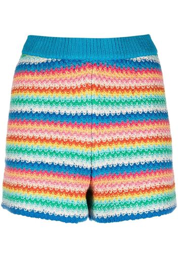 Alanui rainbow stripe-detail shorts - Blu