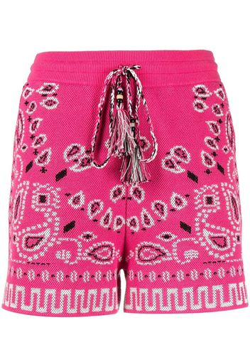 Alanui bandana-print pique shorts - Rosa