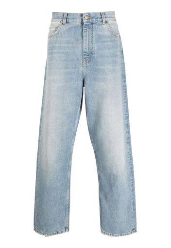 Alanui washed-denim straight-leg jeans - Blu