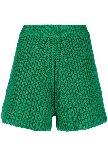 Alanui high-waisted knitted shorts - Verde