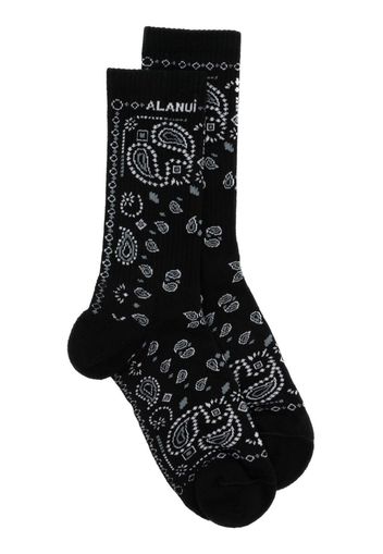 Alanui Bandana ankle socks - Nero