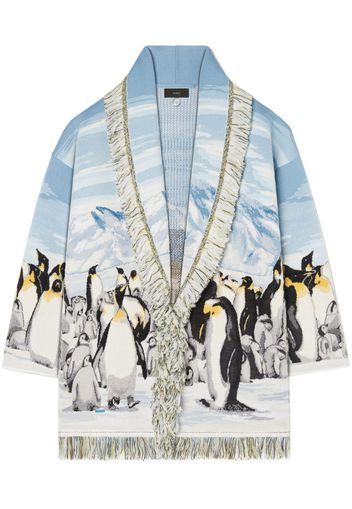 Alanui Cardigan con effetto jacquard Postcard From Antarctica - Blu