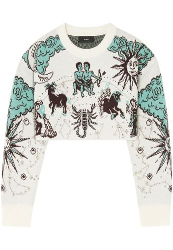 Alanui Maglione con frange The Twelve Signs - Bianco