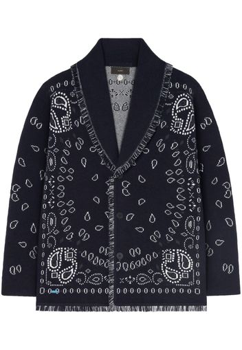 Alanui Cardigan Bandana Jacquard - Blu