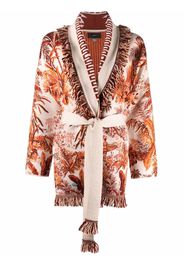 Alanui HO'OKIPA TOILE DE JOUY CARDI RUST ORANGE - Arancione