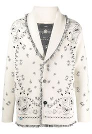 Alanui Bandana jacquard cashmere cardigan - Bianco