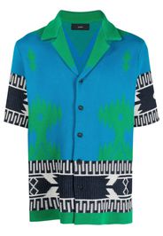 Alanui patterned intarsia-knit shirt - Blu