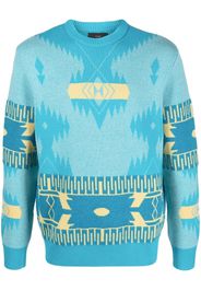 Alanui Icon jacquard-knit virgin wool jumper - Blu